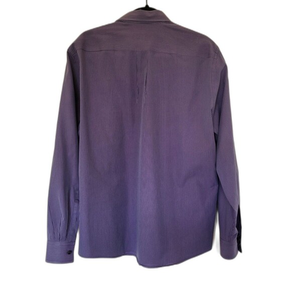 Joseph Abboud Dress Shirt Mens L  Purple Stripe Long Sleeve Button Down Casual - Picture 2 of 9